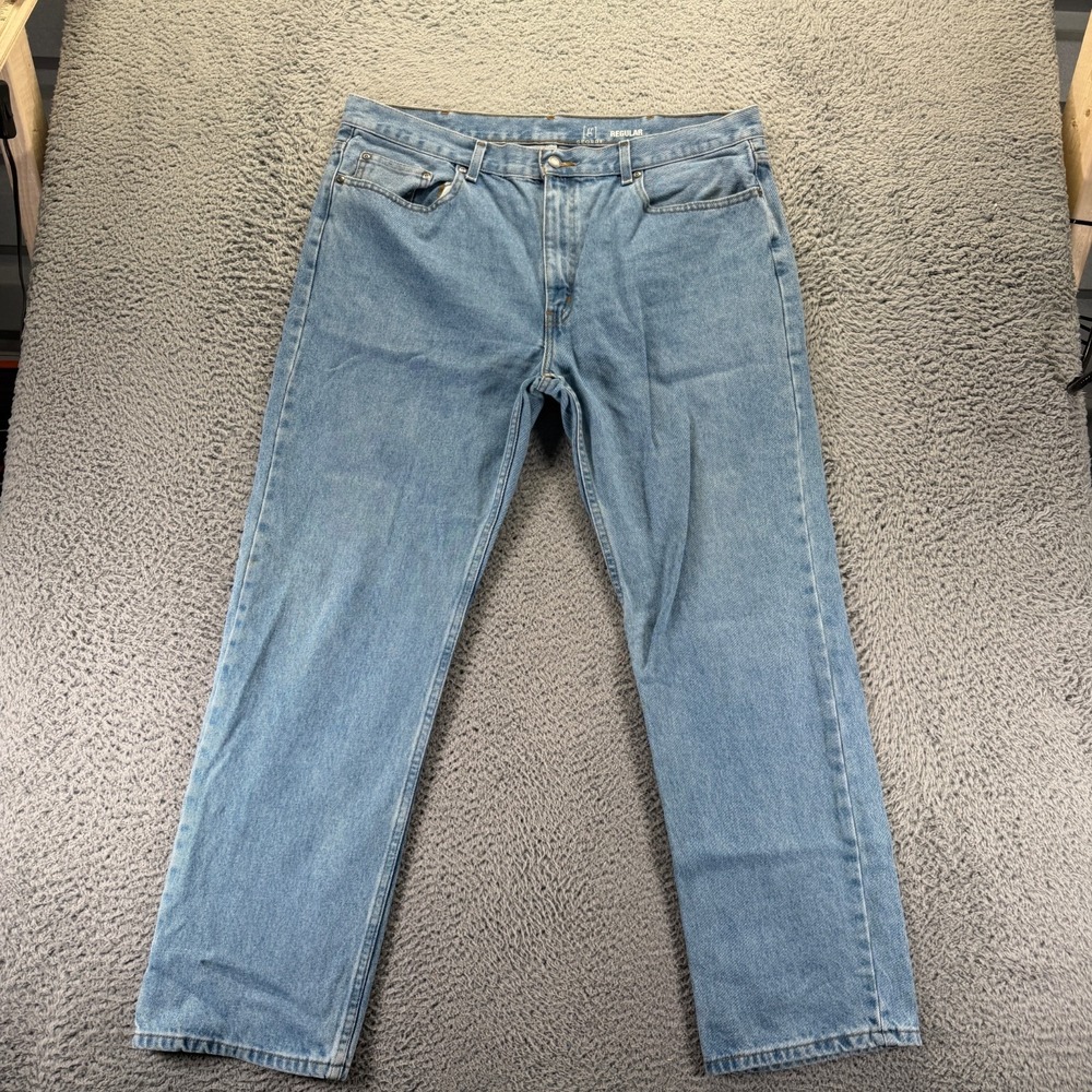 George Jeans Mens 40x32 Blue Cotton Denim Straight Leg Travel Workwear Baggy